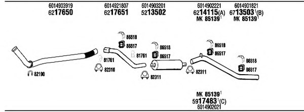 WALKER MB83078B Exhaust System